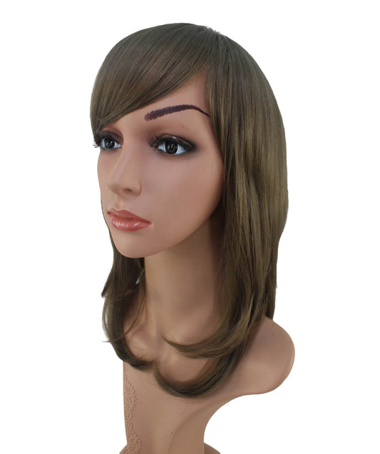 W-1012、耐熱商品 | サイドにシャギーが入って小顔効果抜群 | お嬢様な印象にしてくれるミディアムスタイルです | ウィッグネット付き