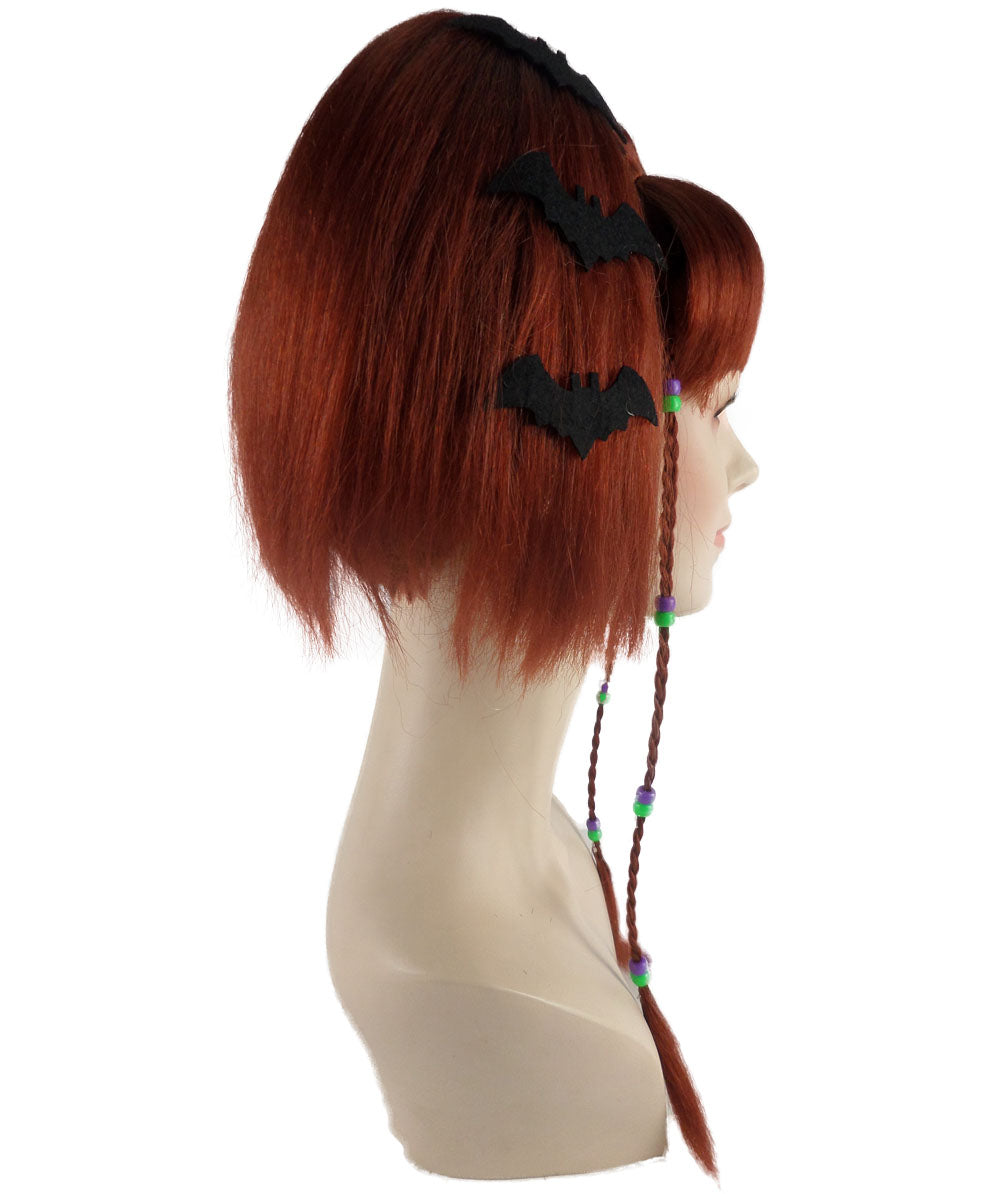 Wigs2you ハロウィンパーティープレミアム レディース H-693 バットエンジェルウィッグ ダークオーバーン色 サイドスイープ ボムシェル ウィッグ