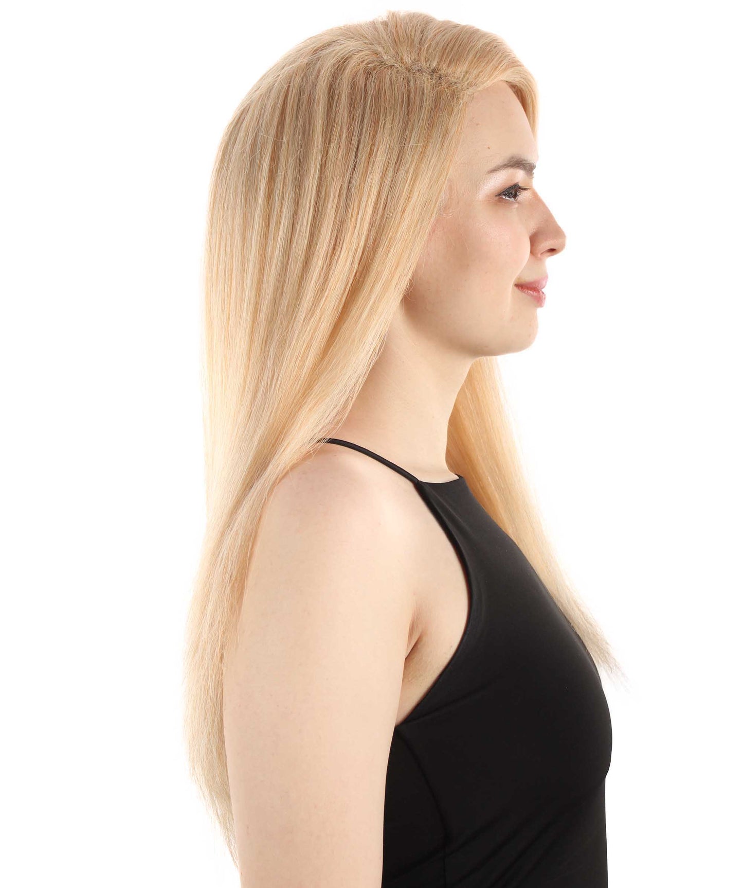 女性用ロングストレートサイドパートコスプレウィッグ ストロベリーブロンド H-5220_29 ファンシースタイル プレミアムハロウィンパーティーウィッグコレクション