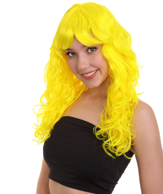 Wigs2you ハロウィンパーティープレミアムレディース H-1026 着用しやすい ベラウィッグ ネオンイエローカラー