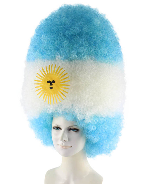 パトリオット フラッグ スポーツ パーティ ジャンボ アフロ ウィッグ フラッグ-005 プレミアム通気性キャプレス キャップ