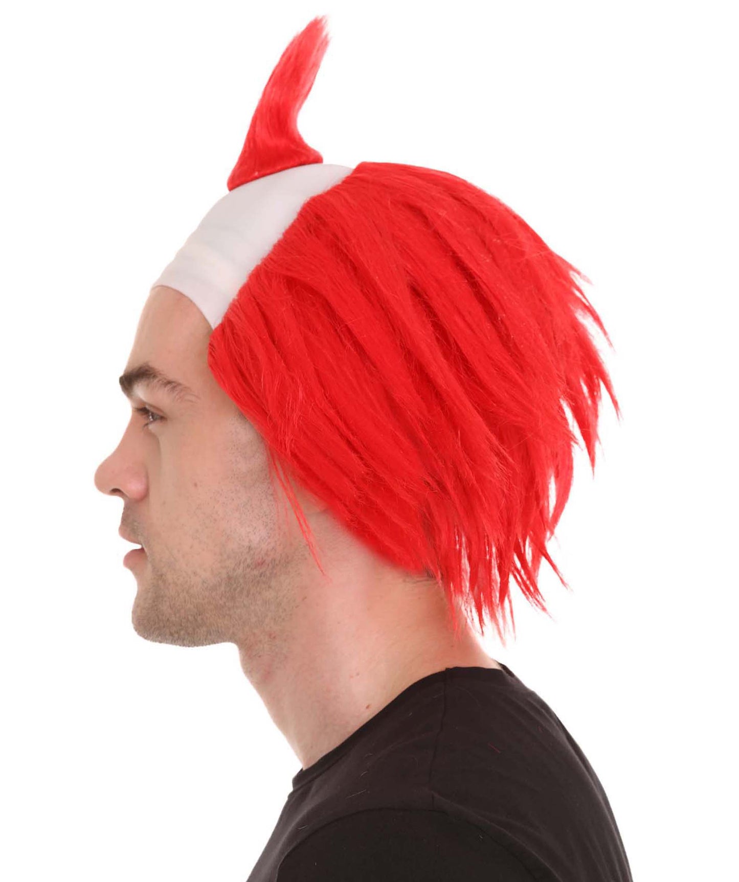 大人メンズ怖いねじれたクラウンウィッグ H-4389 赤 ハロウィンウィッグ