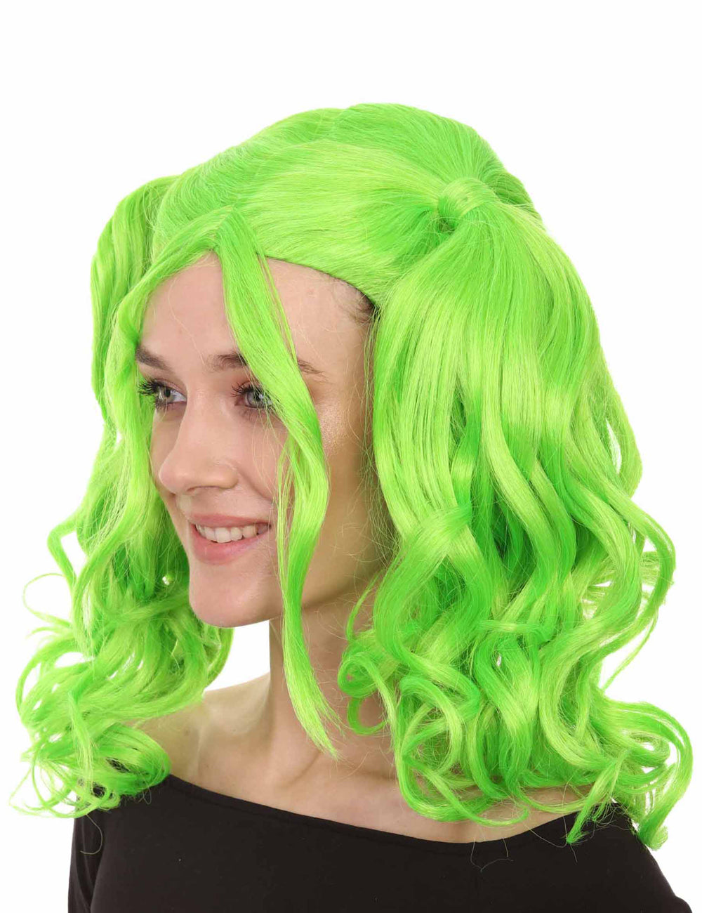 Wigs2you ハロウィンパーティー プレミアム レディース H-740 ドリー ピグテール ウィッグ ライムカラー