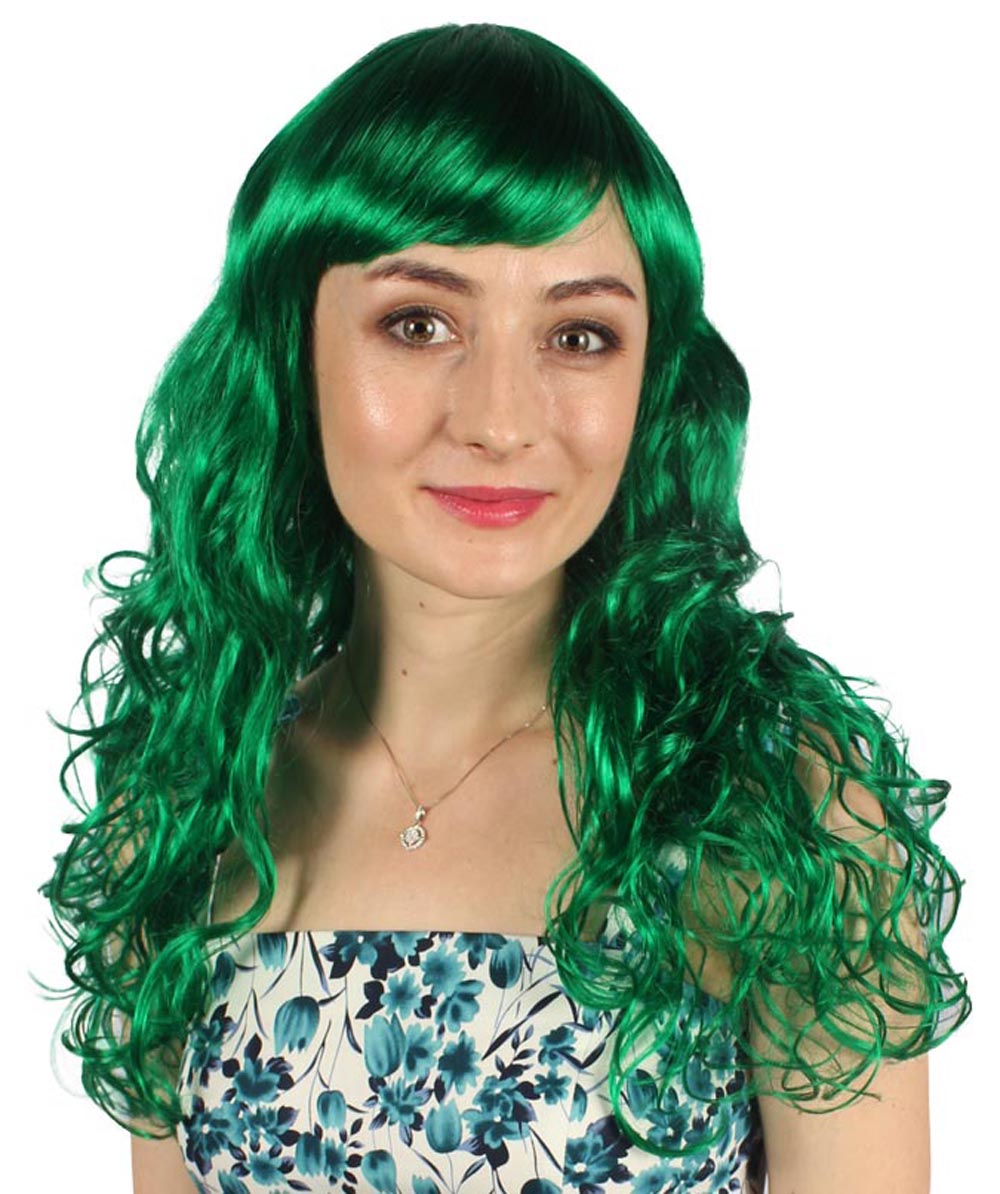 Wigs2you ハロウィン パーティー プレミアム H-817 バットマン 女性ジョーカー ウィッグ ダークグリーン色