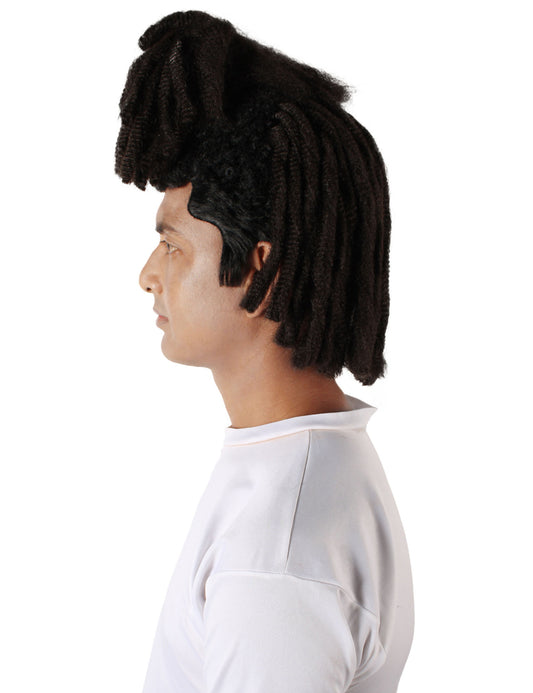 ハロウィンパーティー プレミアム 大人用 男性の「The Weekend」の黒いウィッグ H-5697