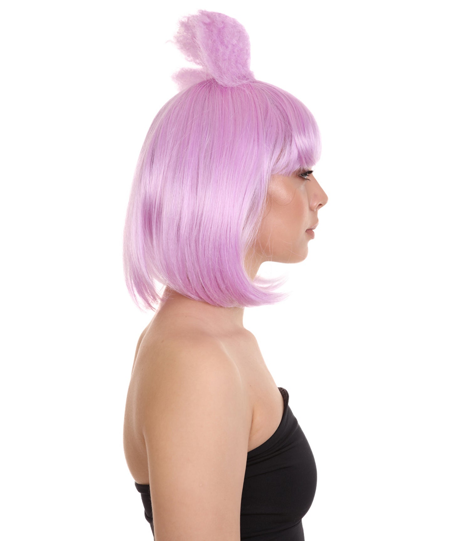 コスプレウィッグ レディガガ ボウ H-2818 パープル ポップスター ボウ付き ハロウィンパーティ プレミアムウィッグ