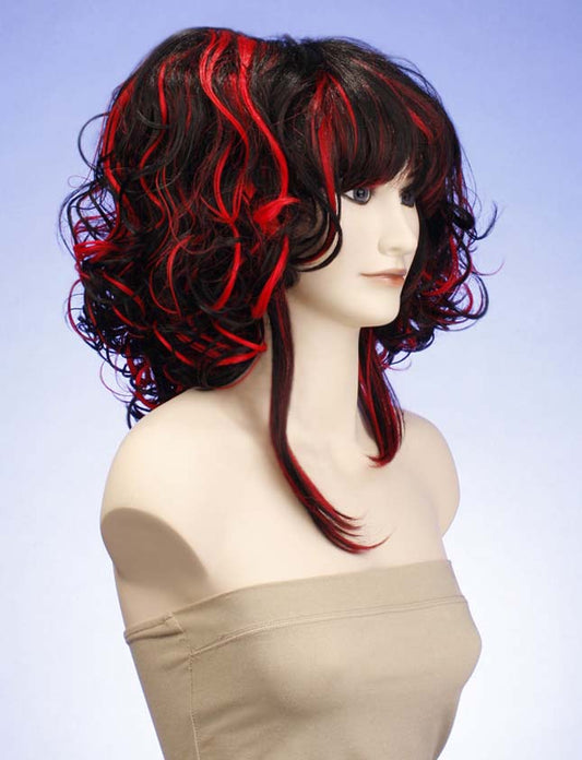 ハロウィンパーティープレミアムレディース H-105 ブラックレッドHLウィッグ ファンシーキャラクターファッションウィッグ