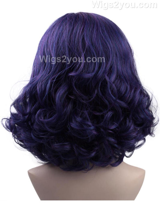 婦人用映画かつら|紫の黒いセクシーなコスプレ党ハロウィンかつら|割増空気を通すCaplessなキャップH-480