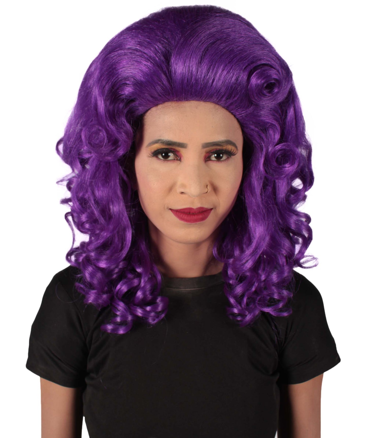 女性用トロールロングカーリーウィッグ パープル H-5247_PP ファンシースタイル プレミアムハロウィンパーティーウィッグコレクション
