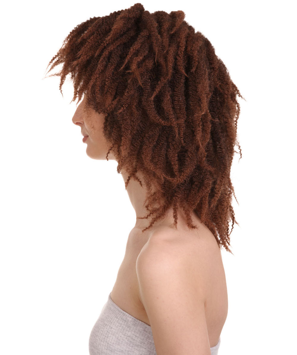 Wigs2youハロウィンパーティープレミアムレディースH-1962 美しい見た目のショートブラウンドレッドロックウィッグ