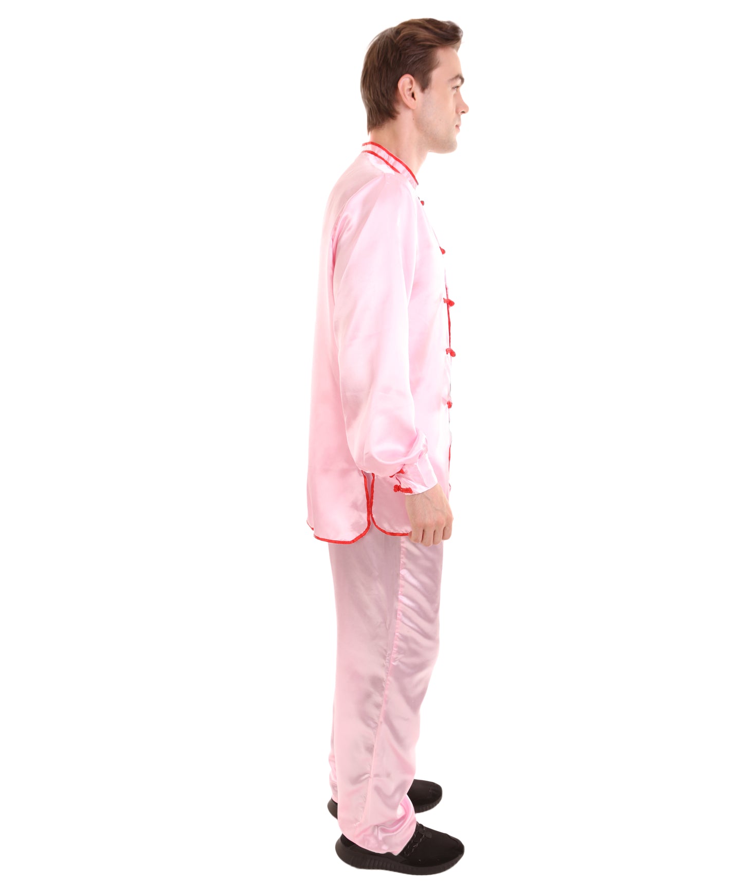 大人用メンズ JCO-269_11 中国の伝統的なカンフー ライトピンクサテン 制服 コスプレ衣装