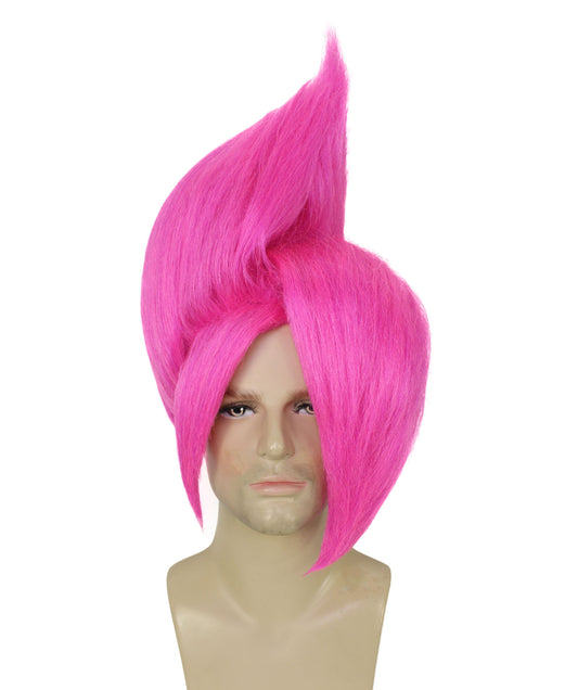 メンズ H-6172 テレビミュージカル映画 ダークピンク トロール スパイクウィッグ 難燃性合成繊維