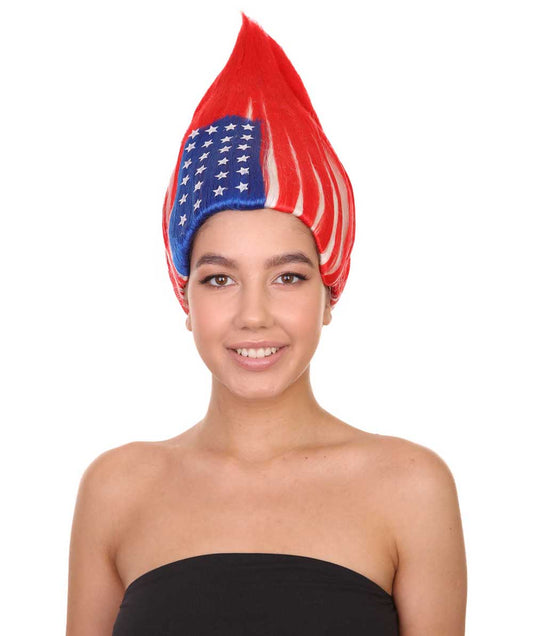 Wigs2you ハロウィンパーティープレミアム H-1796 着け心地が良い とても快適 女性用コスプレウィッグ アメリカ国旗 トロールズスタイル