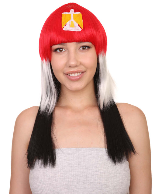 レディース エジプトフラッグ スポーツパーティーロングボブウィッグ H-3931 プレミアム 通気性の良い キャップレスキャップ