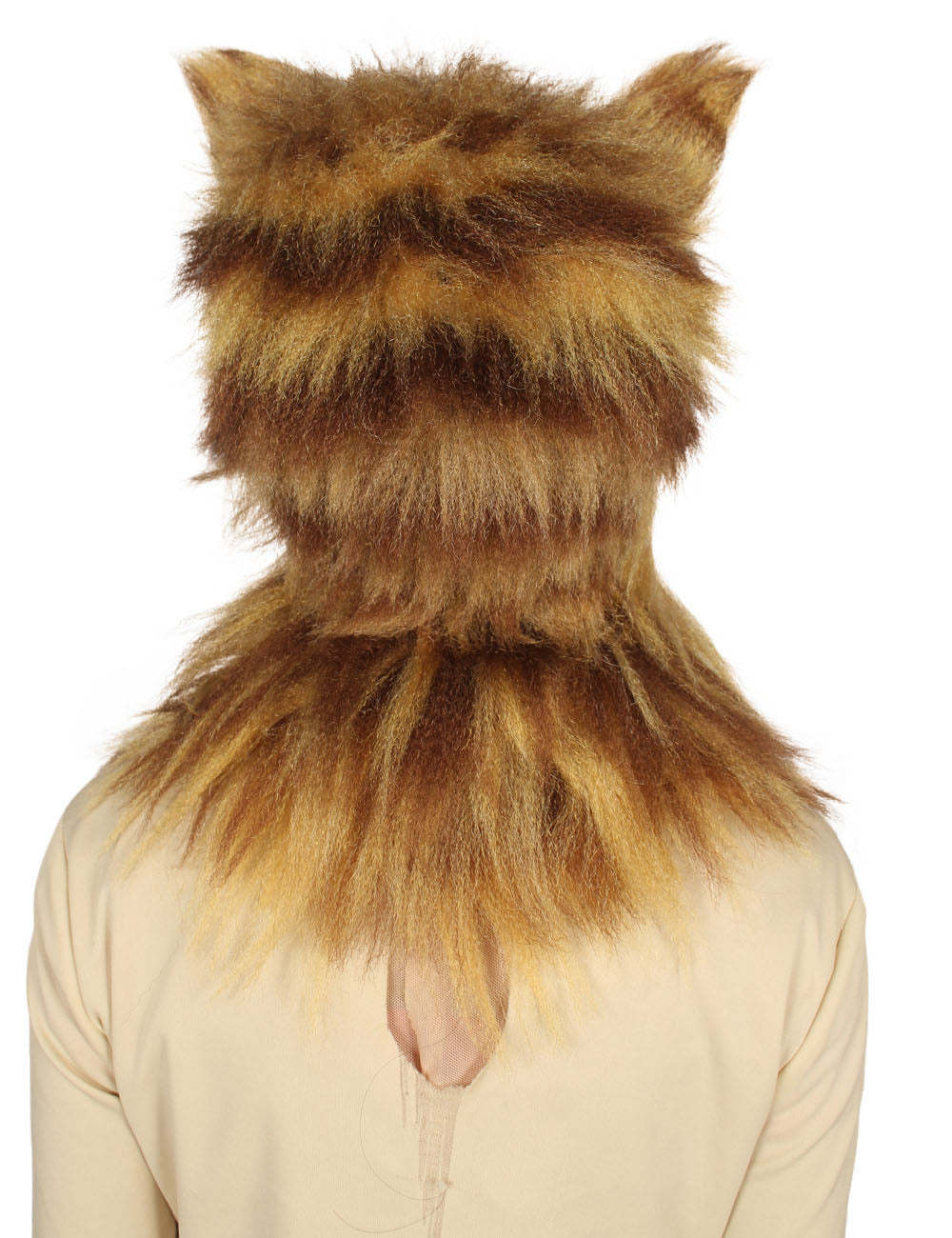 ハロウィンパーティープレミアムレディース H-5224 フォックスコレクション 白とブロンドの毛むくじゃらの猫のコスプレウィッグ&マスク 通気性のあるキャップレスキャップ