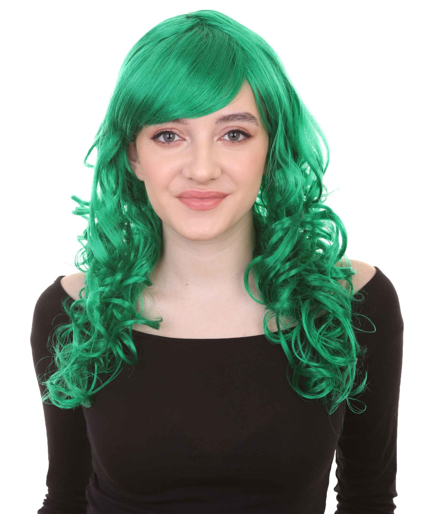 Wigs2you ハロウィンパーティープレミアムレディース H-1002 着用しやすい ベラウィッグ ダークグリーン色