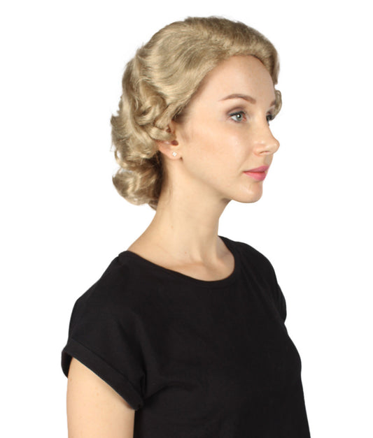 ハロウィーンパーティープレミアムレディースH-3632ショートウェービーブロンドウィッグ