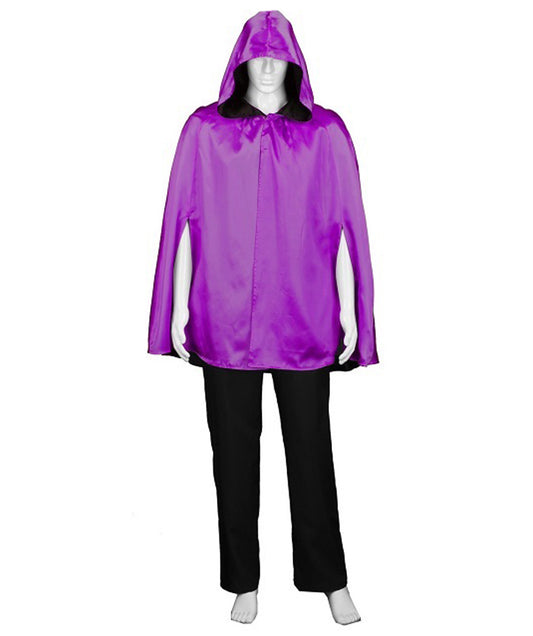大人用メンズ JCO-218_5 リバーシブルフード付きショートケープ パープル&ブラック ハロウィンコスチューム
