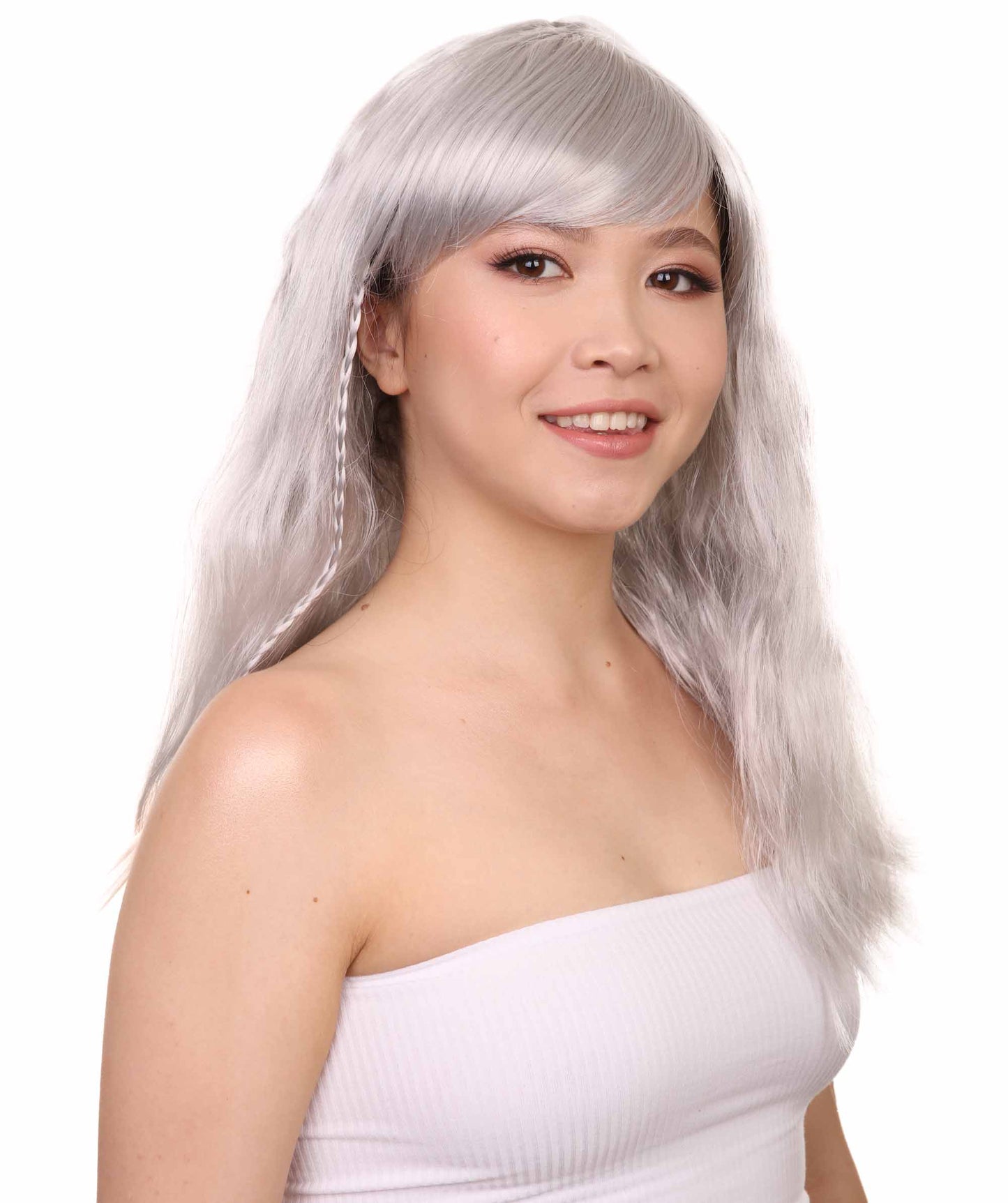 Wigs2you ハロウィンパーティープレミアムレディース H-1773 着け心地が良い とても快適 グラマラマ グレーウィッグ
