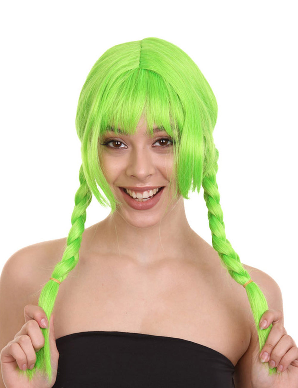 Wigs2you ハロウィンパーティープレミアムレディース H-1636 着用が簡単 とても快適 ピッピ ダークグリーン
