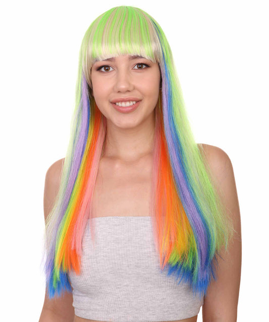 ハロウィンパーティープレミアムレディース H-3427 レインボー ボブ ウィッグ