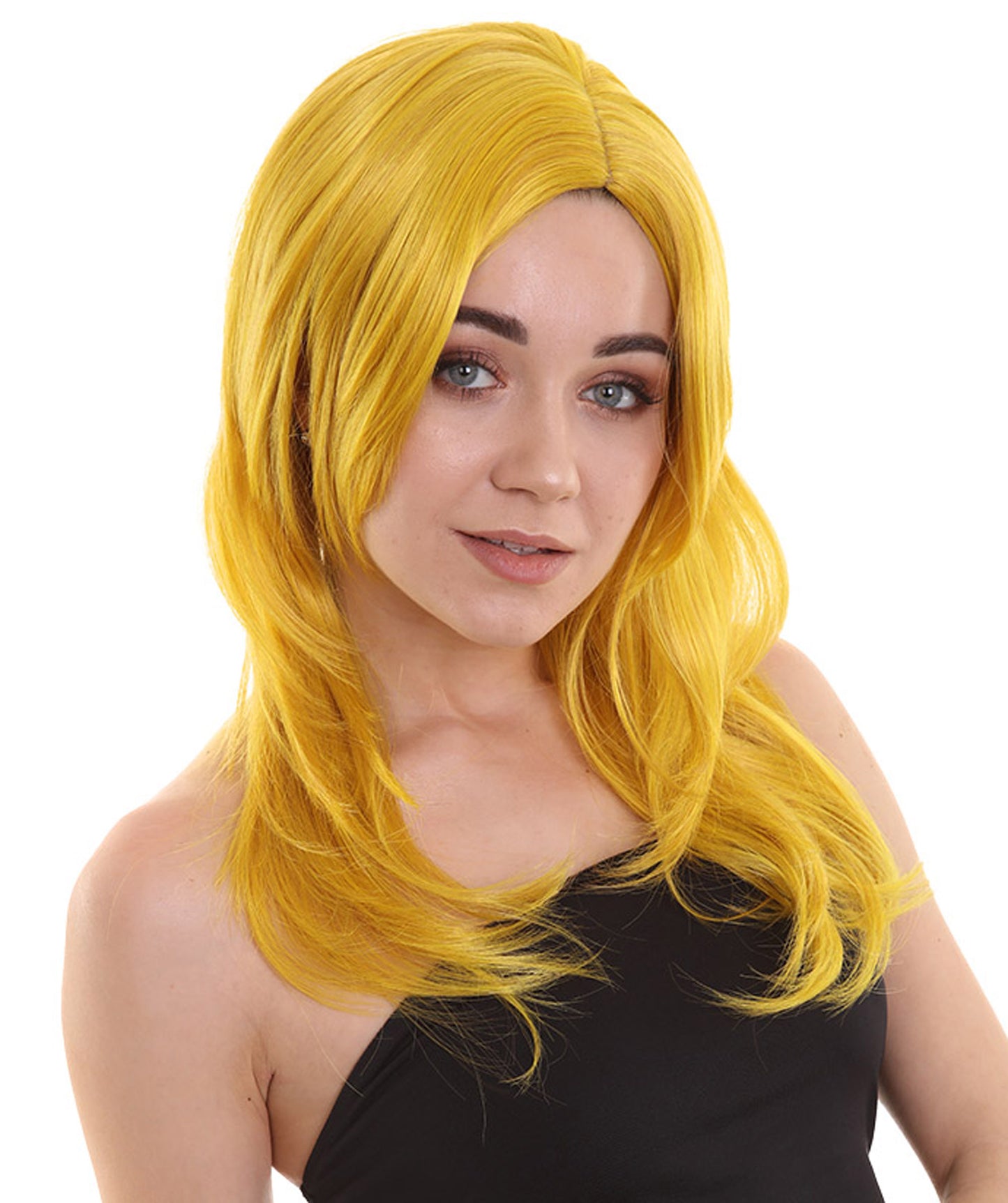 Wigs2you ハロウィンパーティープレミアム H-955 3レイヤーのパーティーガールウィッグ ゴールドカラー