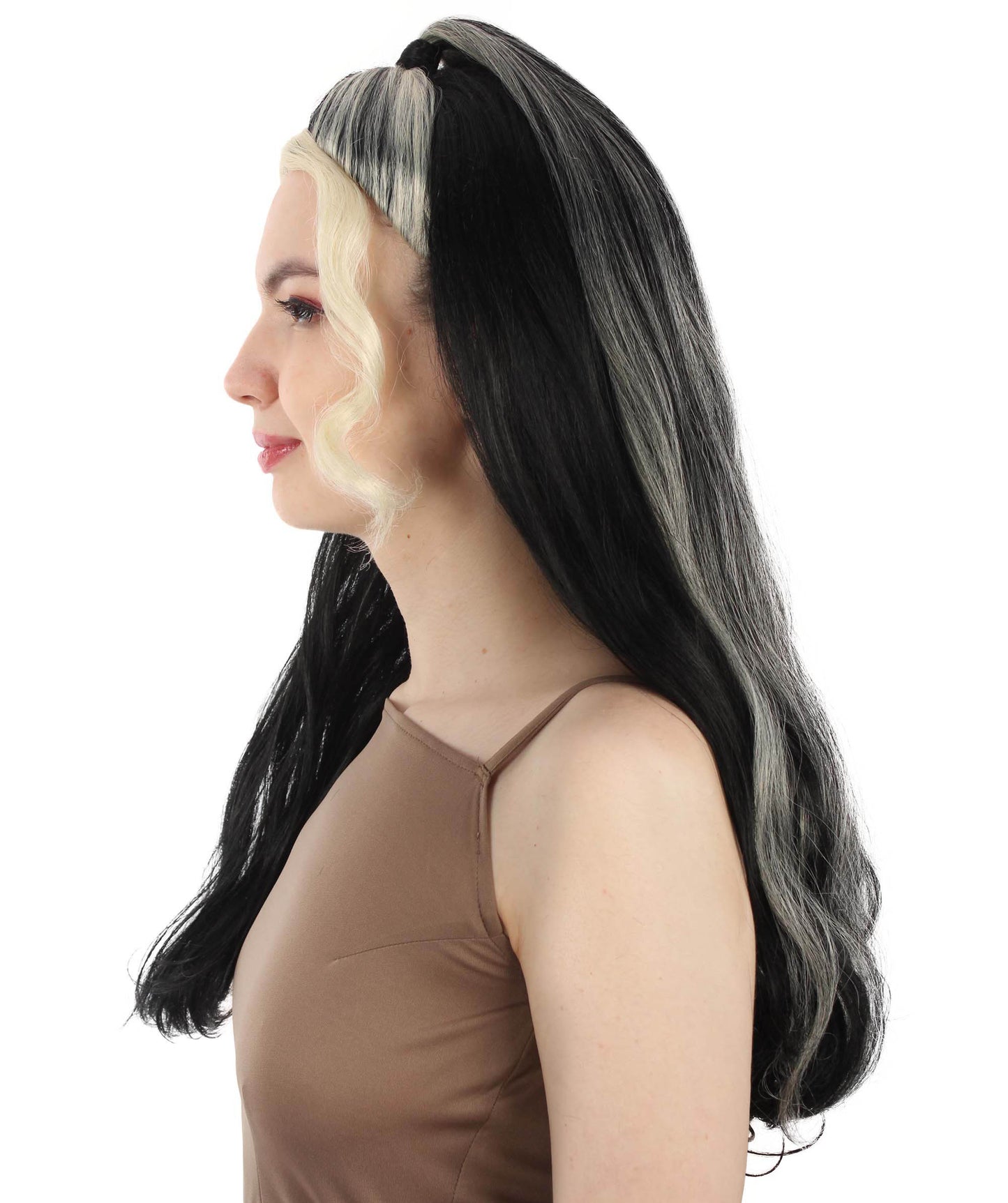 大人向け女性用 H-5820 ブラウン K-pop ガール グループ シンガー ポニーテール ウィッグ ハロウィンに最適 難燃性合成ファイバー