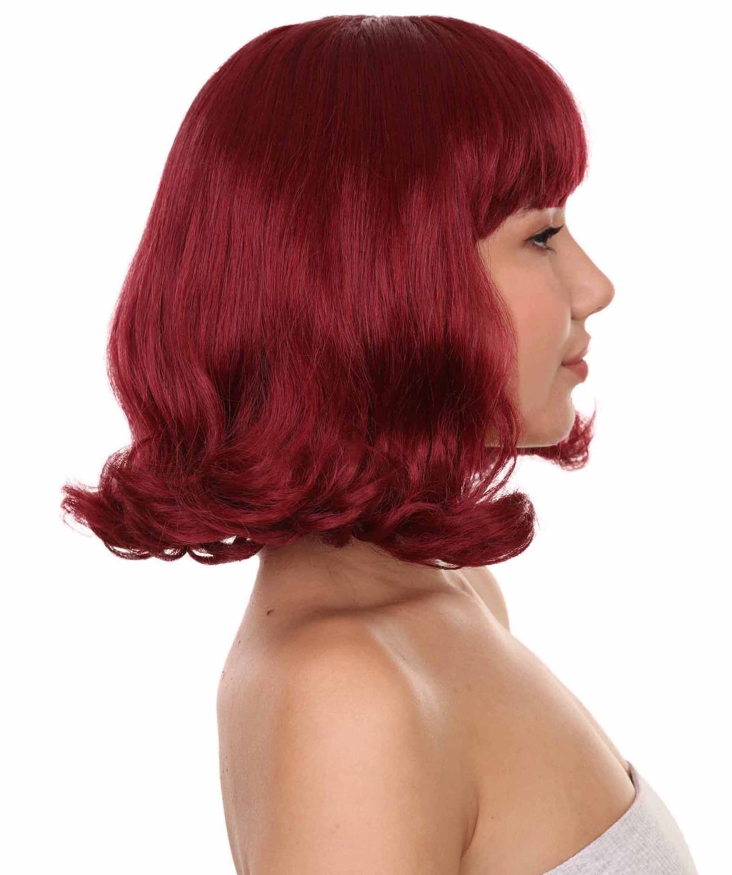 プレミアムハロウィンパーティー 女性 H-5398 グルーヴィー ジンキーズ ハウスワイフ ヴェルマウィッグ ワインレッド