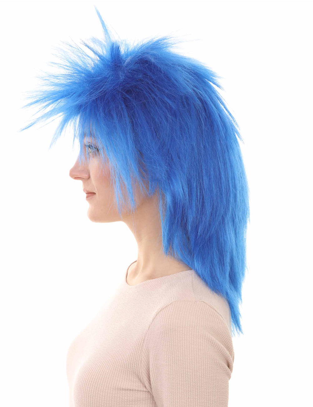 Wigs2you ハロウィン パーティー プレミアム H-1316 簡単に着用でき 快適なフィット感 80 年代女性ダークブルー ロッカー スタイルウィッグ