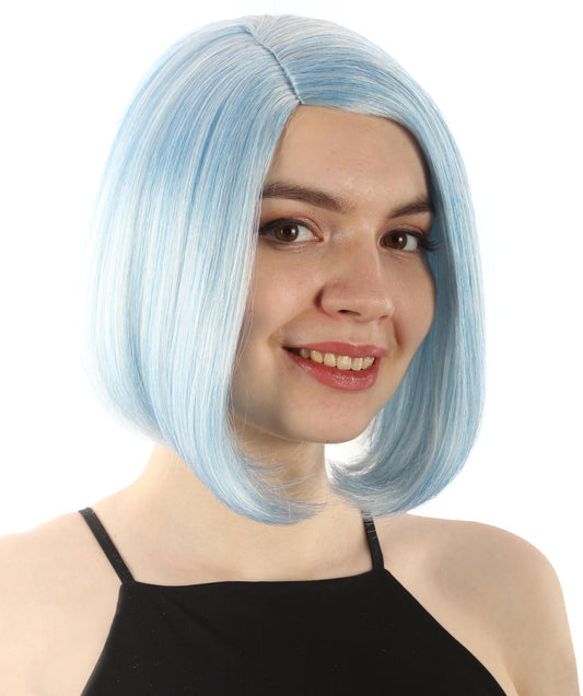 女性用ショルダーレングスフラッパーウィッグ アイスブルーブレンド H-5375_27 合成繊維ヘア ハロウィンパーティーウィッグコレクション