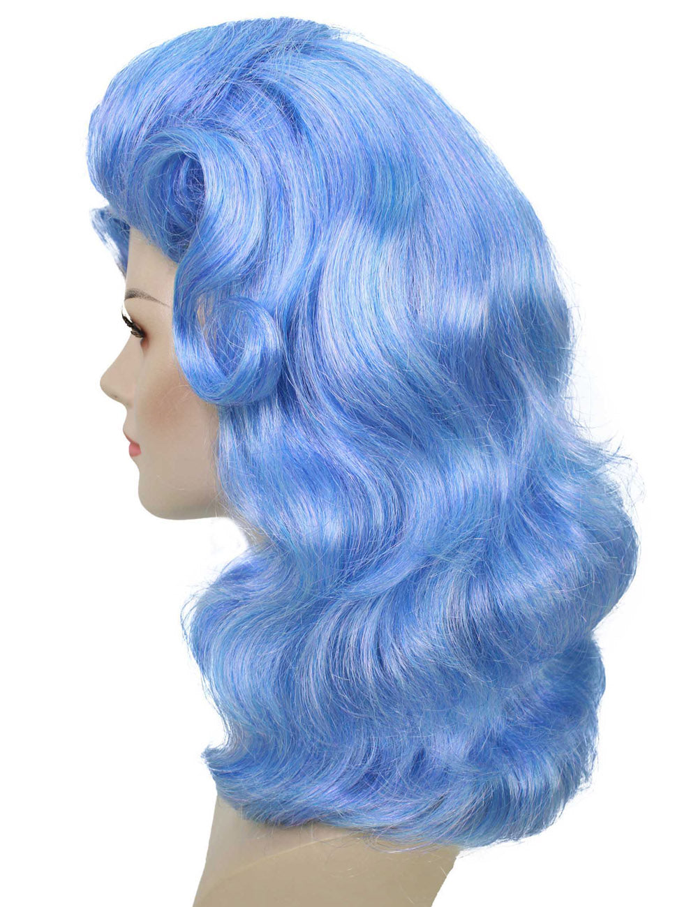 Wigs2you ハロウィンパーティ プレミアムレディース ヴィンテージブルーカーリーウィッグ H-5741