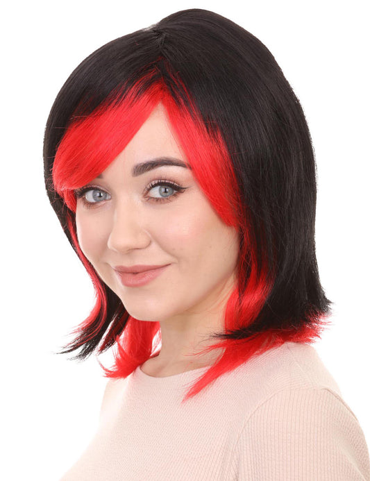 Wigs2you ハロウィンパーティー プレミアム レディース H-676 黒赤ウィッグ