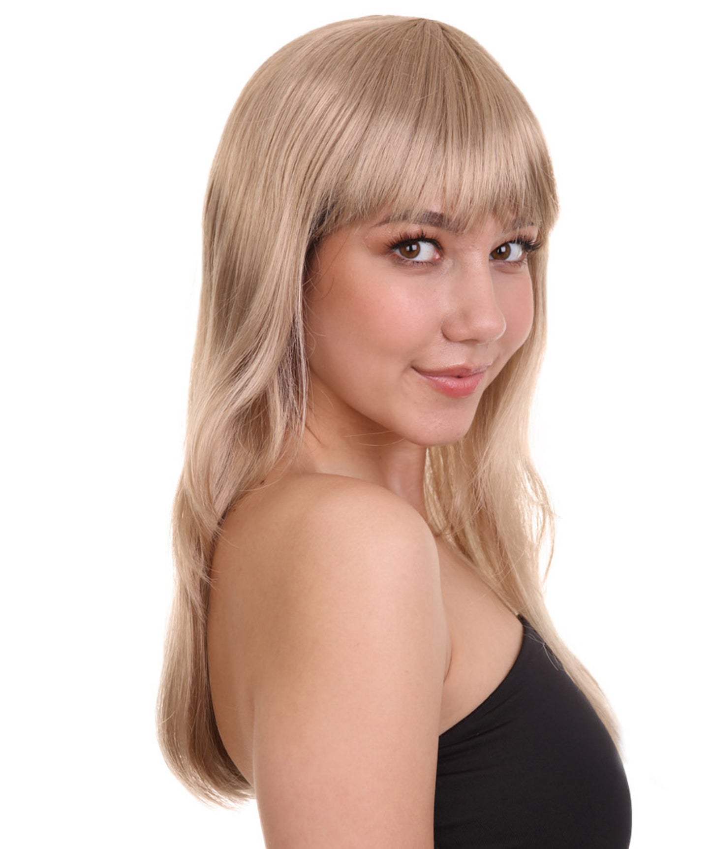 Wigs2you ハロウィン パーティー プレミアム レディース H-1062 とても快適なグラマー グリーン ウィッグ ダークブロンド カラー