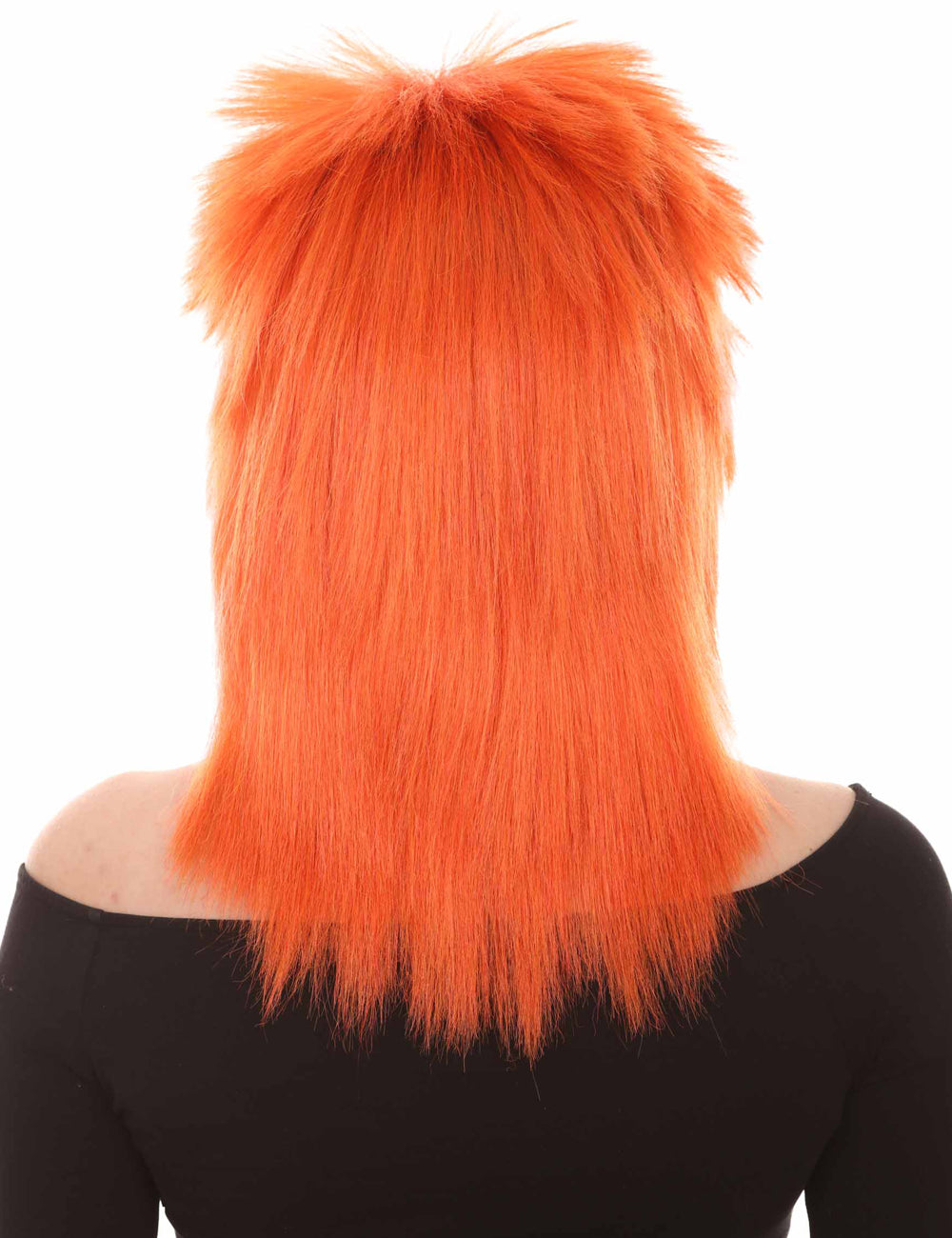 Wigs2you ハロウィン パーティー プレミアム H-1309 簡単に着用でき 快適なフィット感 80 年代女性ダークオレンジ ロッカー スタイルウィッグ