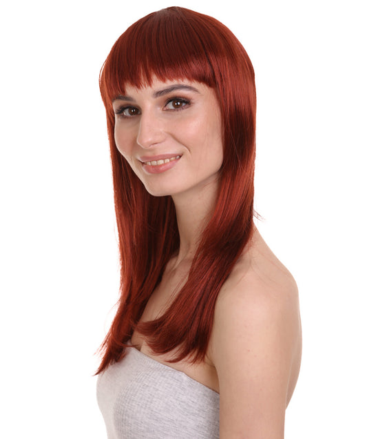 Wigs2you ハロウィン パーティー プレミアム レディース H-1038 とても快適なグラマー グリーン ウィッグ ダーク オーバーン カラー