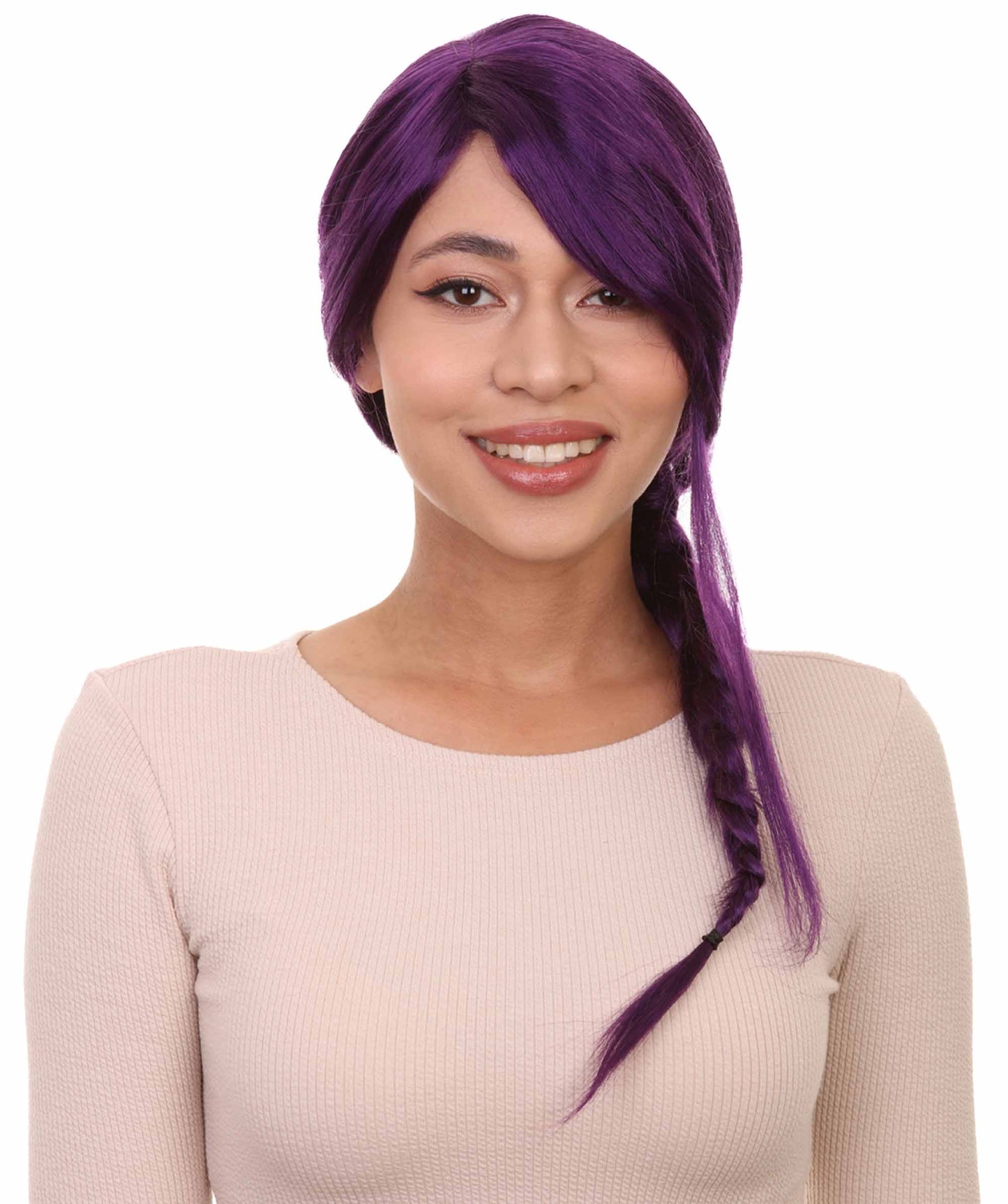 Wigs2you ハロウィン パーティー プレミアム レディース H-1172 とても快適なバイオレット編み込みウィッグ