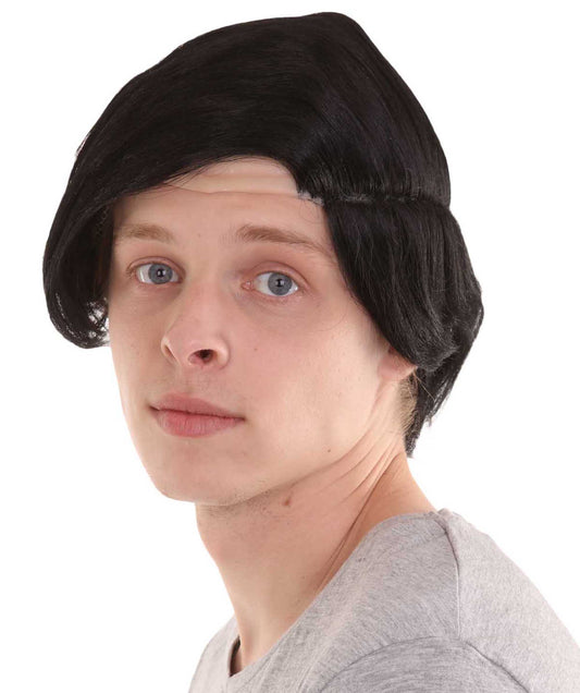 Wigs2you ハロウィンパーティープレミアム H-2145 コンボーバルド男性ブラックウィッグ あなたのためにカスタマイズ 男性の髪の部分の調整プロセス