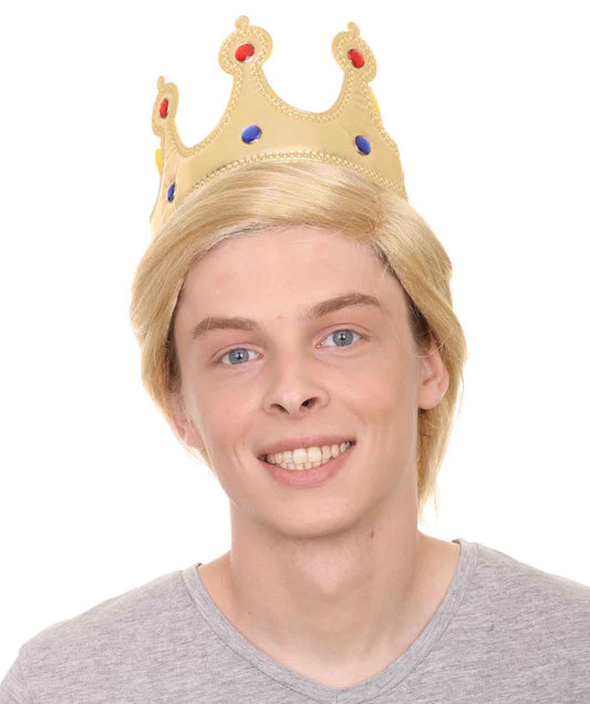 Wigs2you ハロウィンパーティープレミアムメンズ H-1598 着用が簡単 とても快適 独占!トランプ大統領II用のゴールドクラウン付きウィッグ