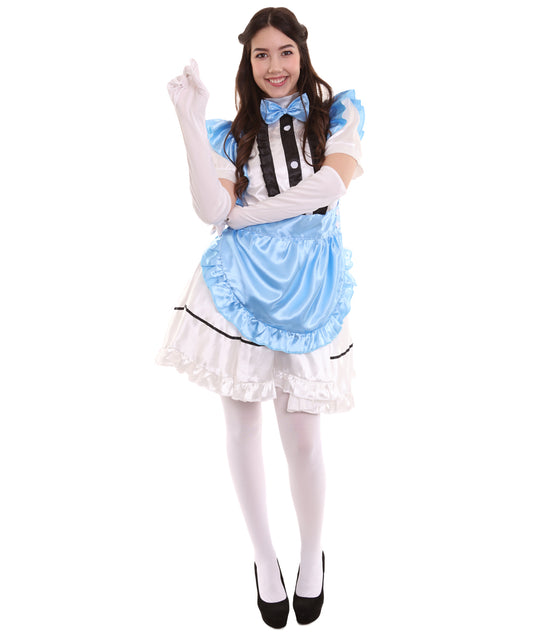 女性用 JCO-326_2 アニメ コスプレ フレンチメイド ファンシー ドレス ミディアムブルー コスプレ コスチューム