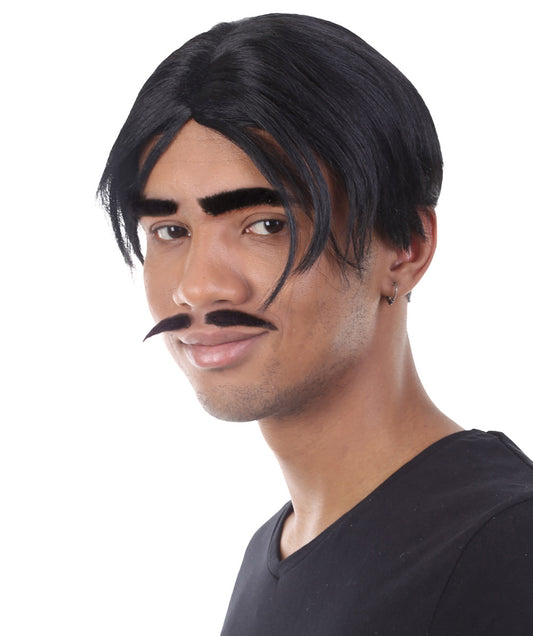 ハロウィーンパーティープレミアムメンズH-4832 ゴメスアダムス ザ・アダムス・ファミリー ブラックウィッグ