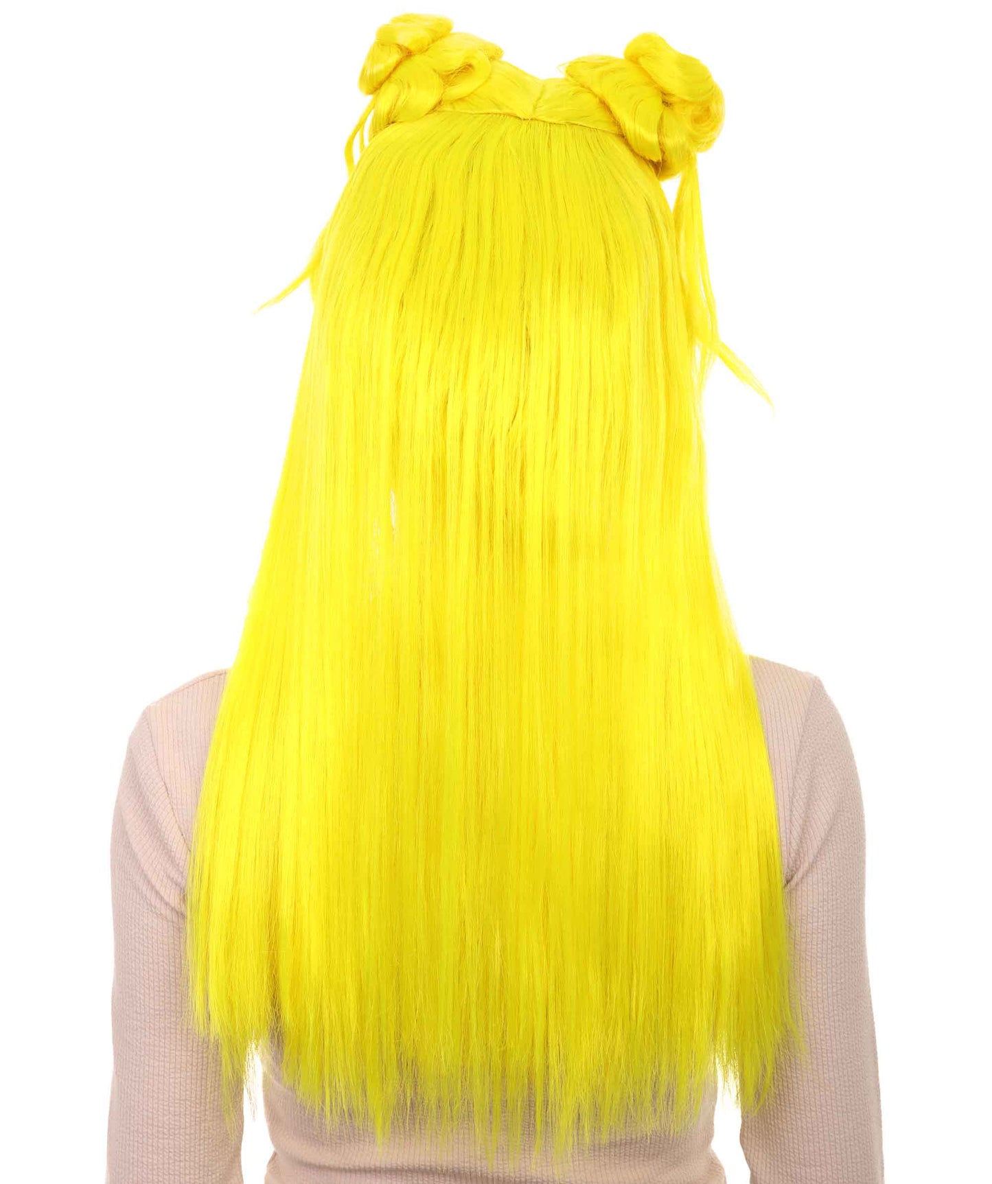 Wigs2you ハロウィン パーティー プレミアム レディース H-1225 快適なフィット感 ネオンイエロー アジアン プリンセス ウィッグ