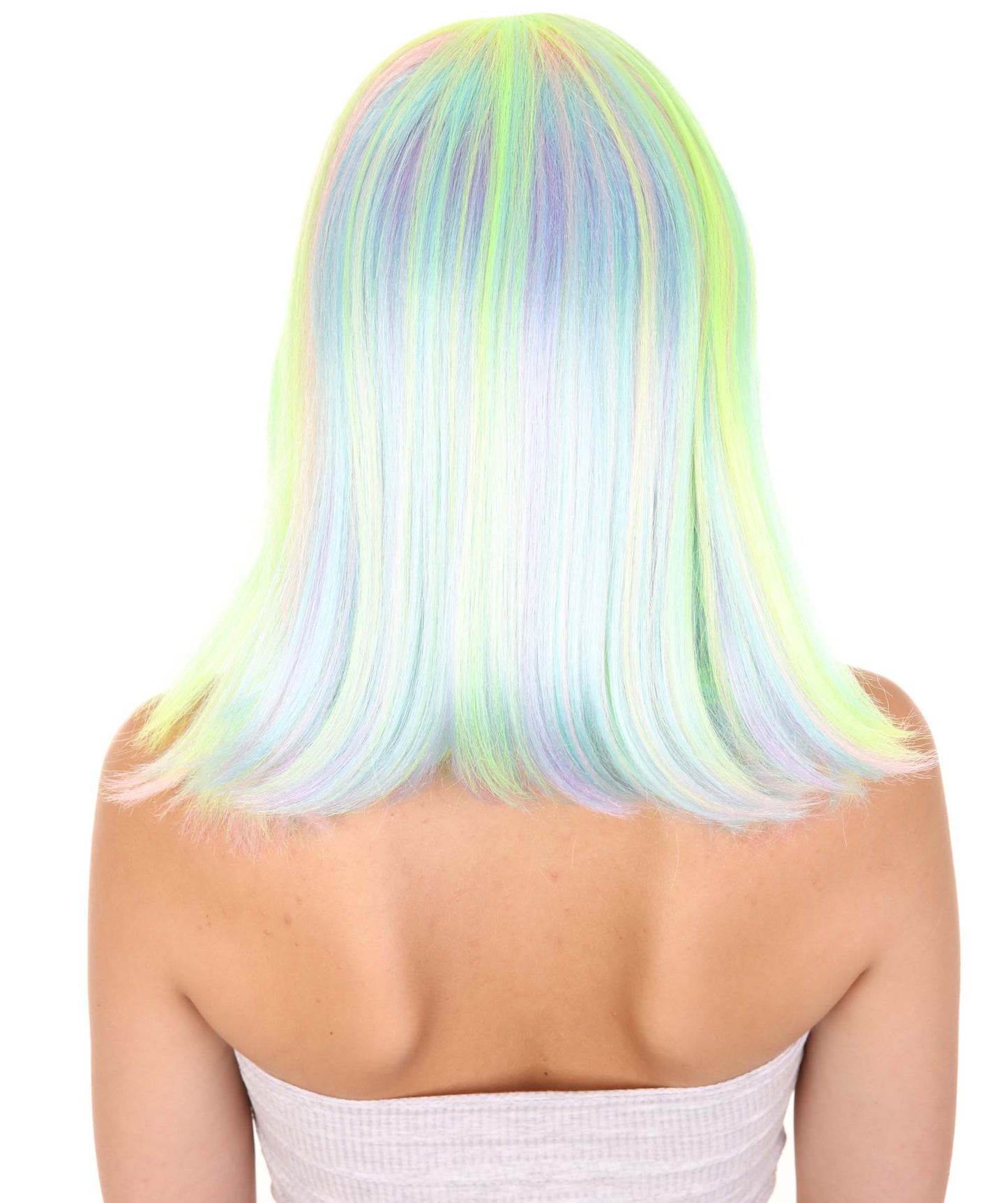 Wigs2youハロウィンパーティープレミアムレディースH-1976 美しい見た目のレインボーボブウィッグ