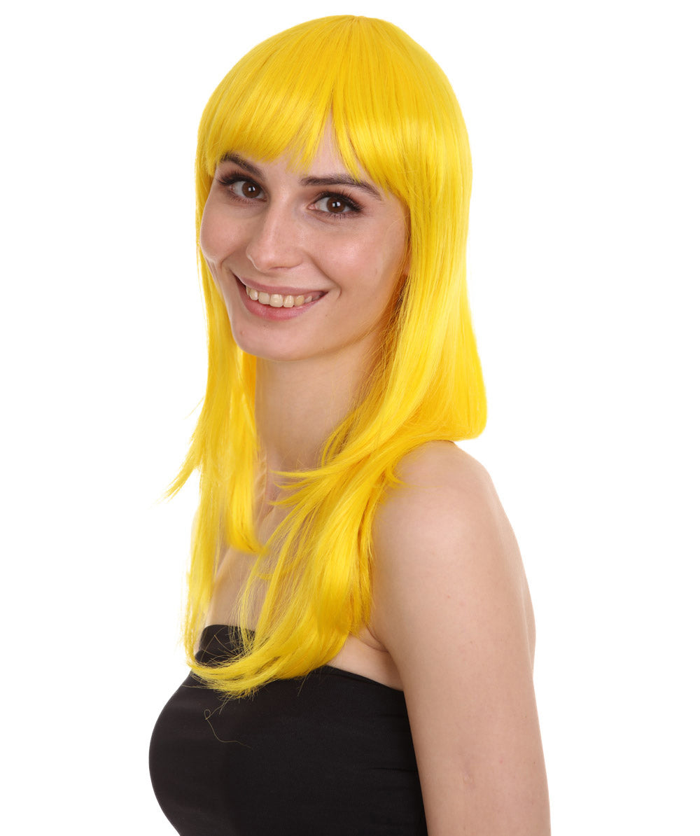 Wigs2you ハロウィン パーティー プレミアム レディース H-1042 とても快適なグラマー グリーンウィッグ イエローカラー