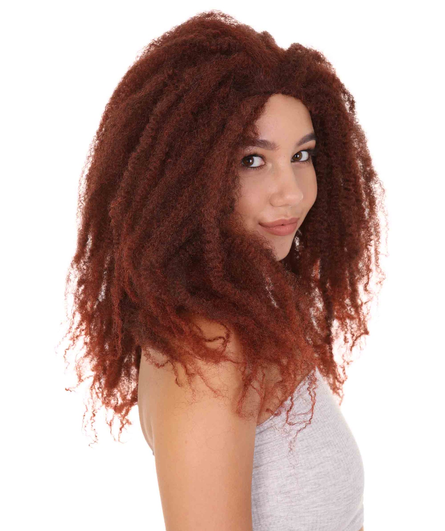 Wigs2youハロウィンパーティープレミアムレディースH-1941 美しい見た目のロングブラウンドレッドロックウィッグ1