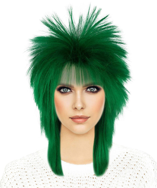 ハロウィンパーティープレミアム H-1313 80年代女性 ダークグリーン ロッカースタイルウィッグ