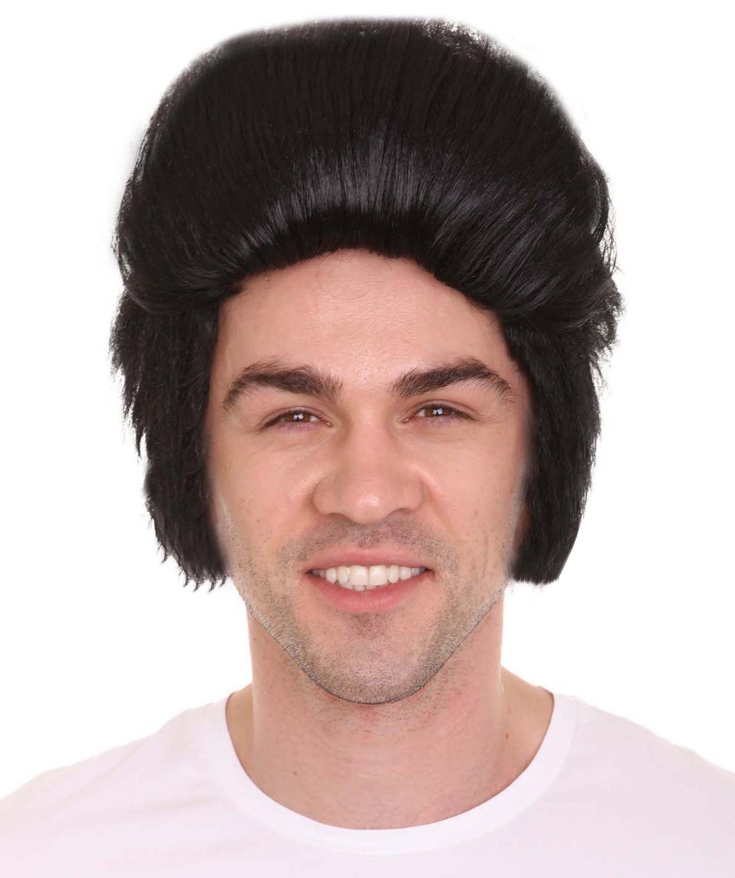 Wigs2you ハロウィンパーティ プレミアムメンズ エルビスキングブラックカラーウィッグ H-319