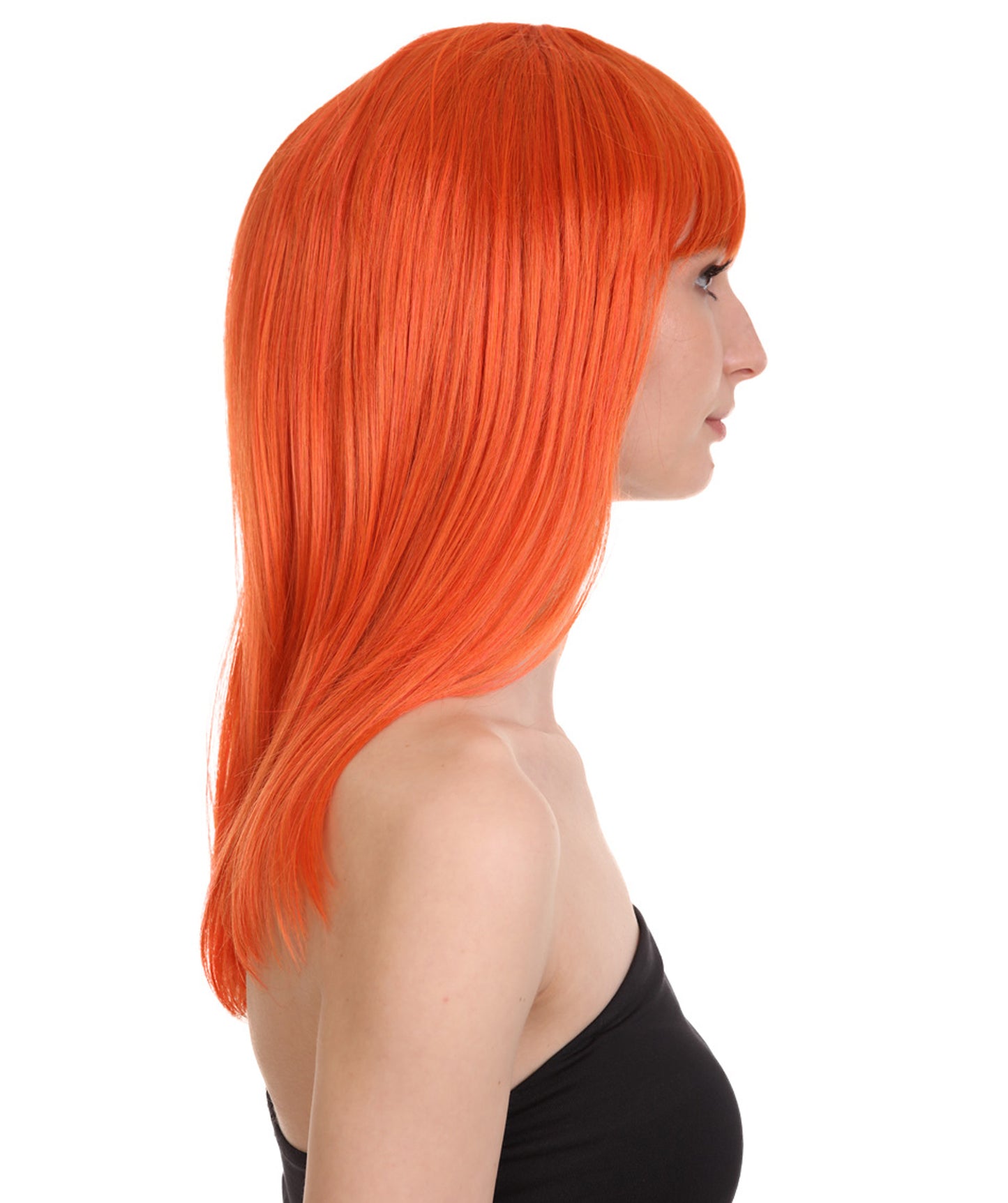 Wigs2you ハロウィン パーティー プレミアム レディース H-1039 とても快適なグラマー グリーン ウィッグ オレンジ色
