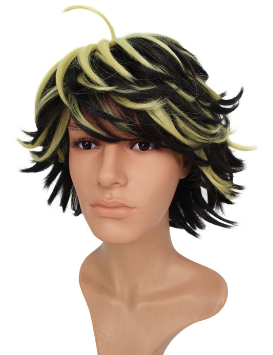 メンズファッション C-099 ミディアム C-ブラック/ペールイエローハイライト コスプレヒートスタイラブルウィッグ