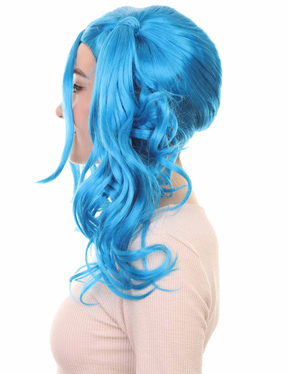 Wigs2you ハロウィンパーティー プレミアム レディース H-746 ドリー ピグテール ウィッグ ネオンブルー色