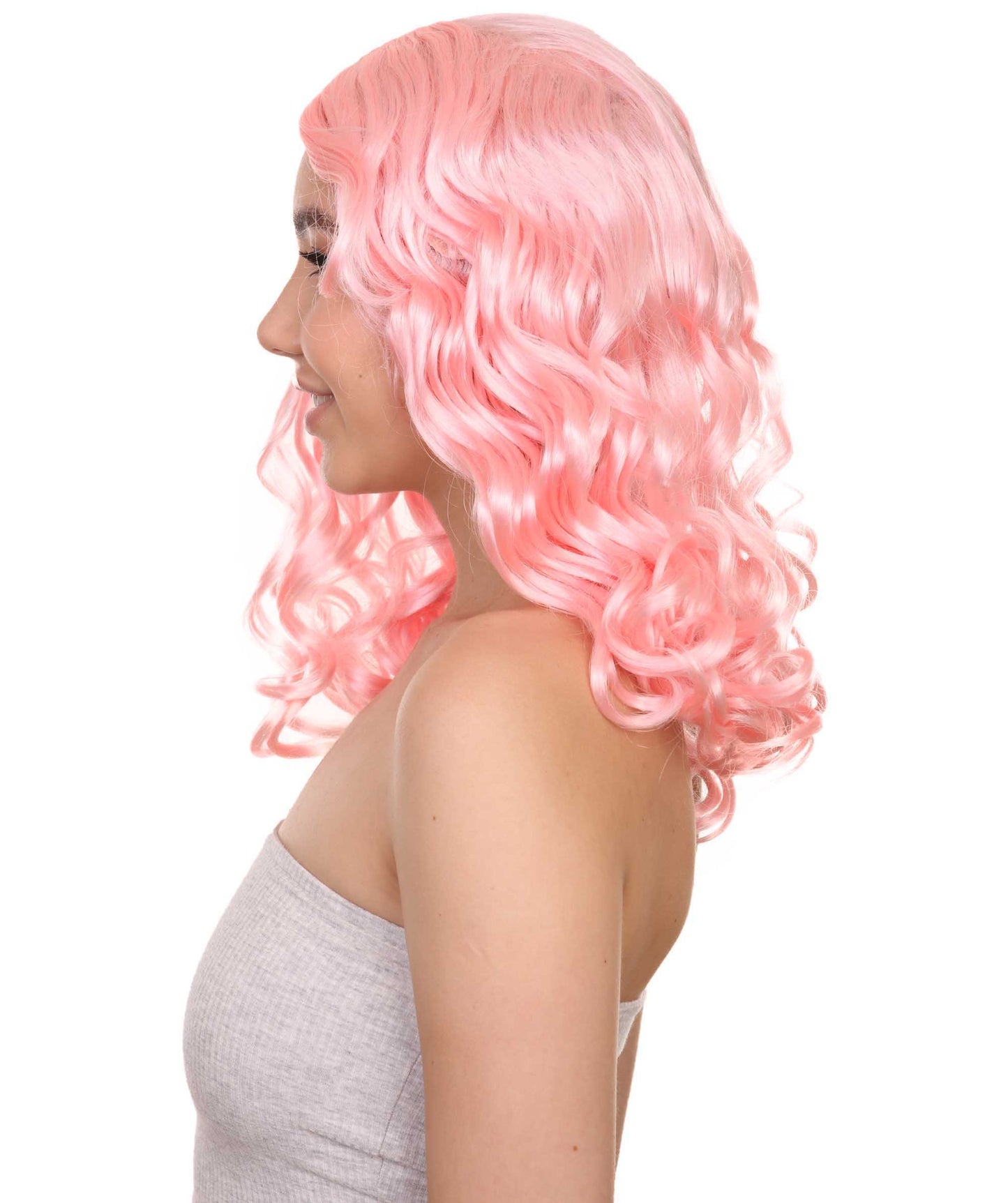 Wigs2you ハロウィン パーティー プレミアム レディース H-1095 とても快適なアリス ウィッグ 鏡の国のアリス Lt ピンク色